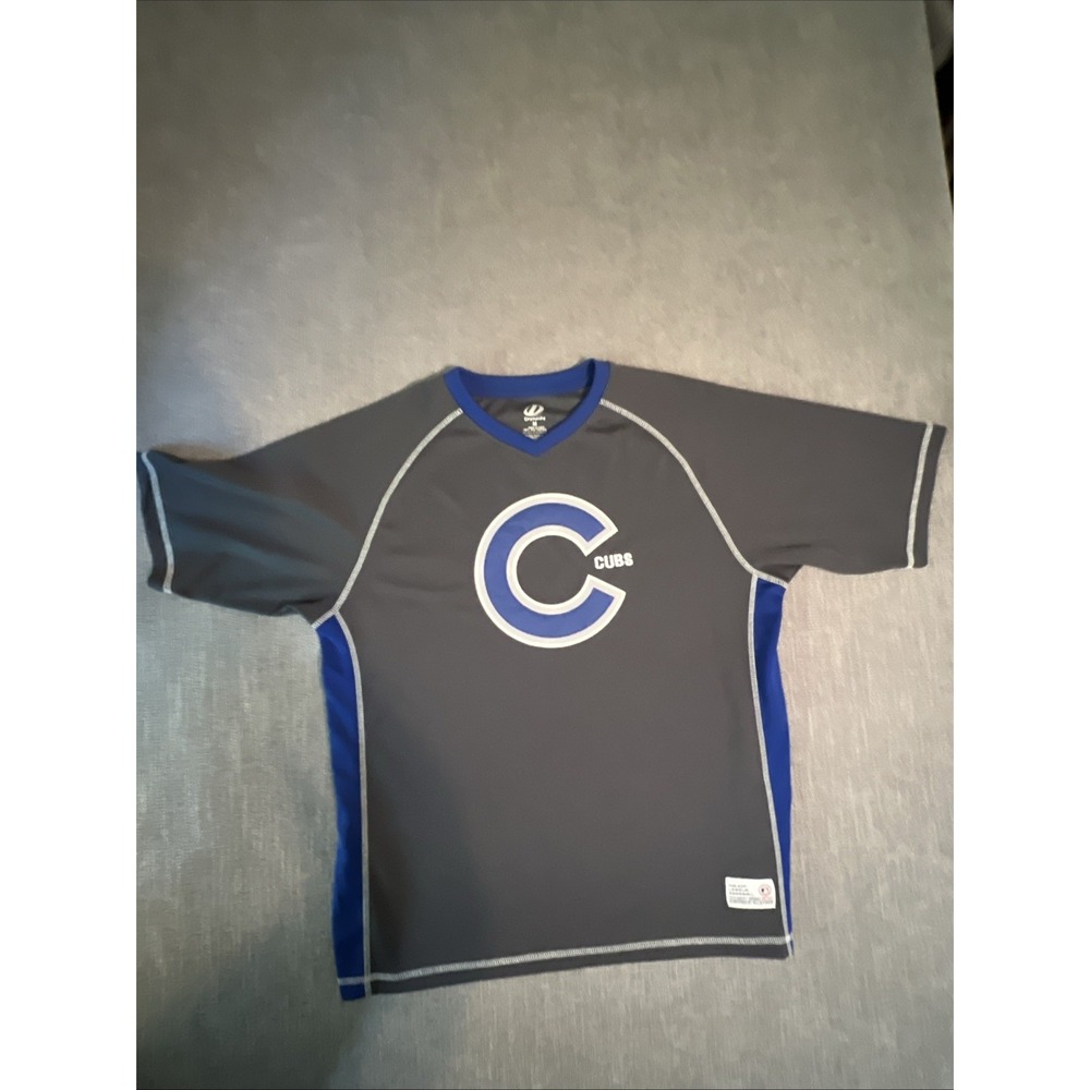 Chicago Cubs Jersey Mens M Gray Blue Dynasty MLB Baseball Logo Athletic Team‎